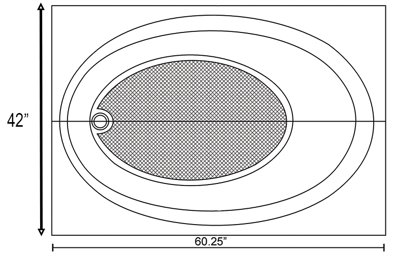60x42 cultured marble tub drawing